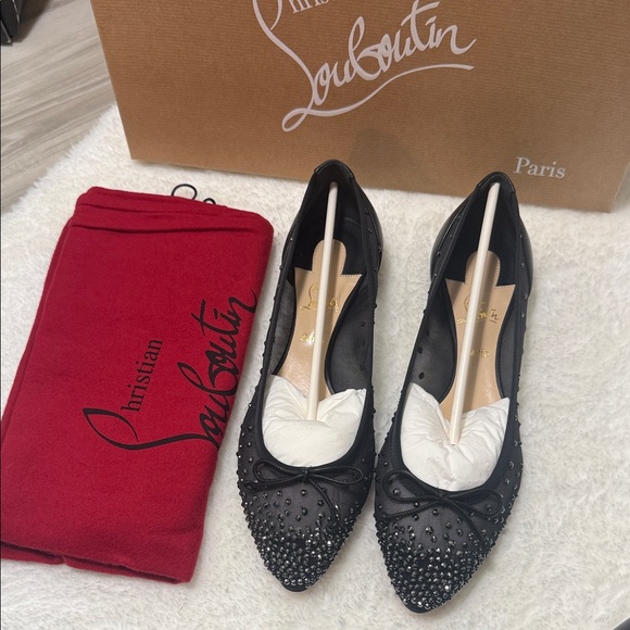 Christian Louboutin Black Crystal flats